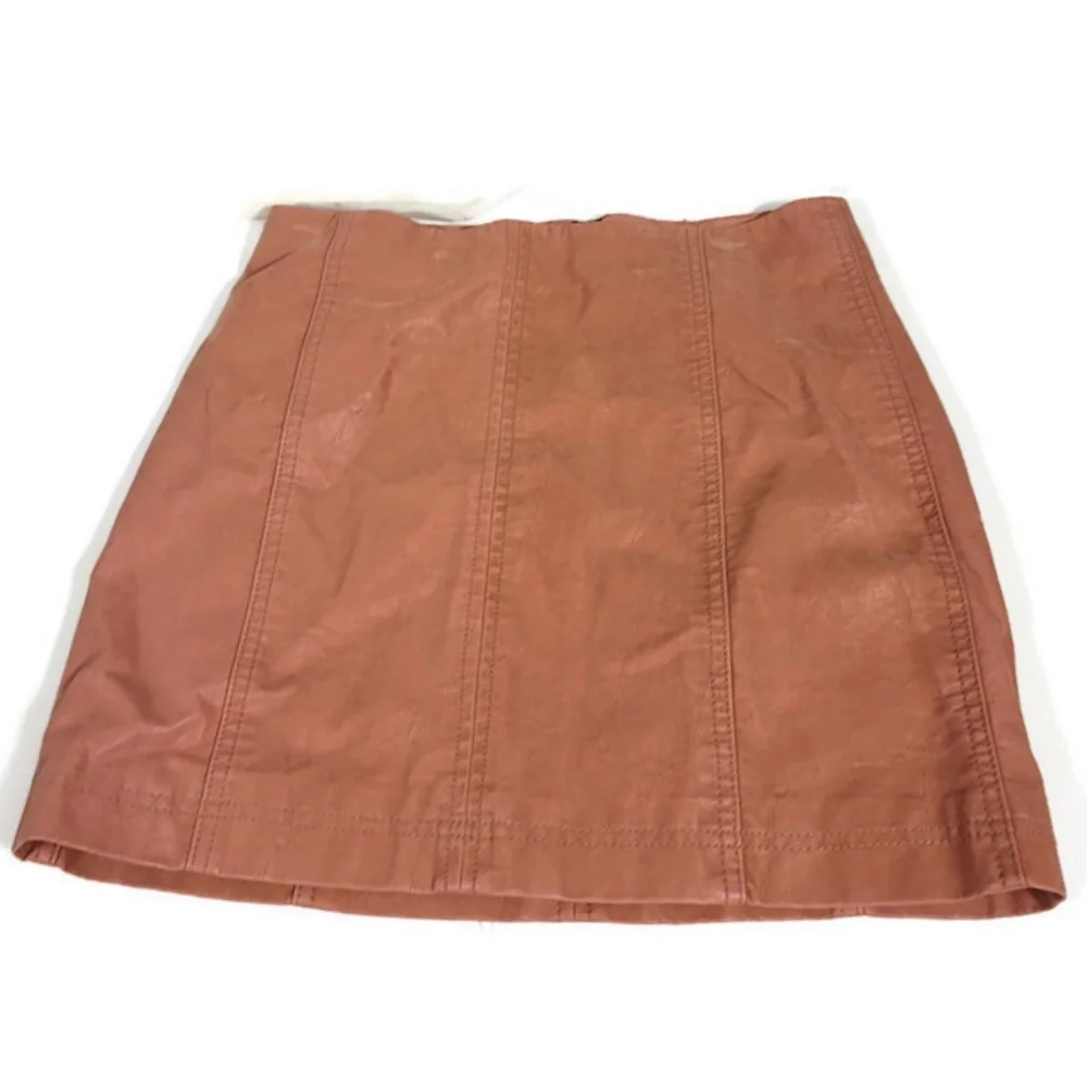 Free People Dark Rose Pink Modern Femme Vegan Suede Mini Pencil Skirt Size 4 - Picture 10 of 12